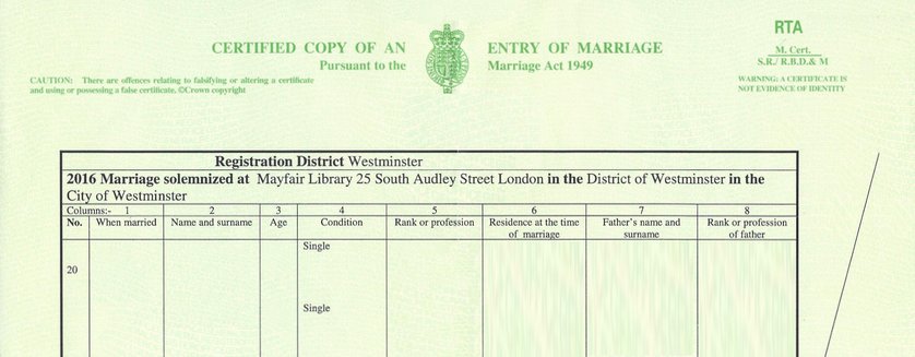 Apostille UK marriage certificate