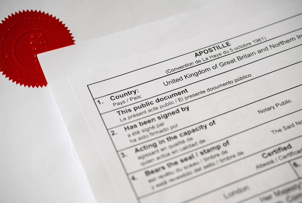 Legalise a document in the UK