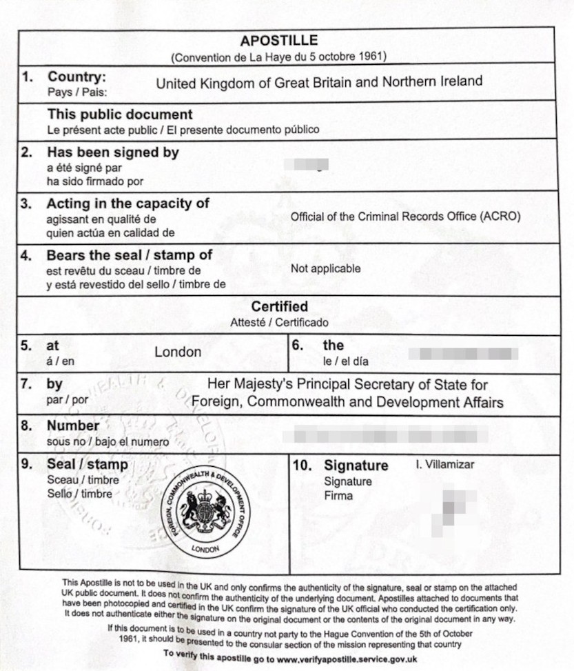Apostille Cost UK